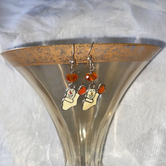 Handcrafted Small Ghost Charm Earrings - Picture 1 of 4